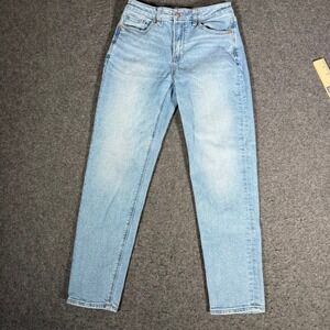 American Eagle Mom Jean Womens 2 Regular Light Wash Blue Stretch Denim High Rise